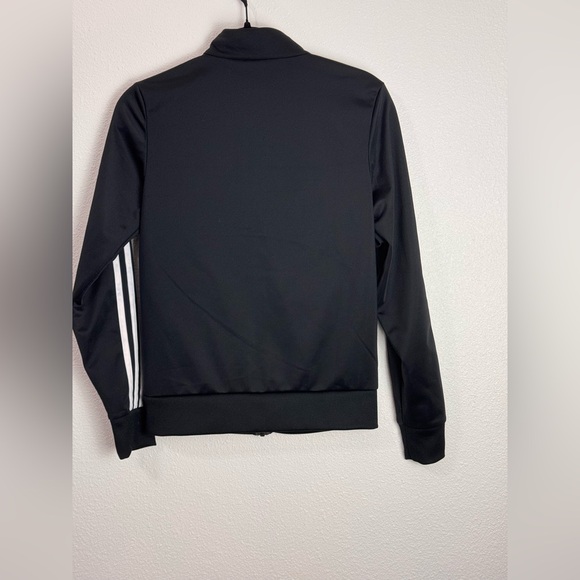ADIDAS BLACK TRACK JACKET XS 4-6 LIGHTWEIGHT #80 - Picture 2 of 4